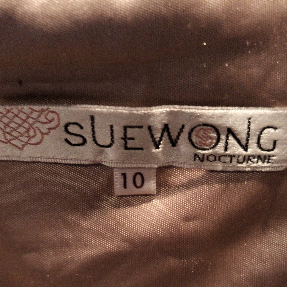 FINAL PRICE SUEWONG Nocturne Elegant Tan/Gold Foliage Floral Embroidered Print